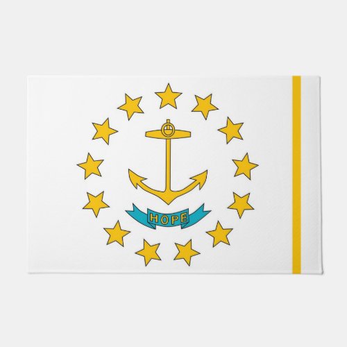 Door Mat with Flag of Rhode Island State USA