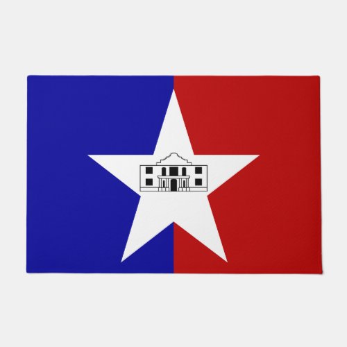 Door Mat with Flag of San Antonio City