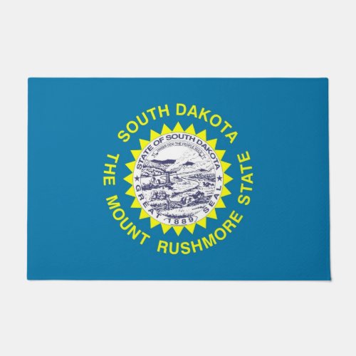 Door Mat with Flag of South Dakota State USA