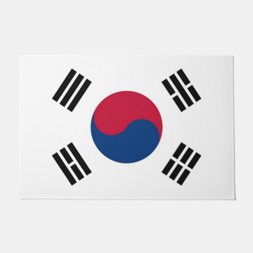 Door Mat with Flag of South Korea