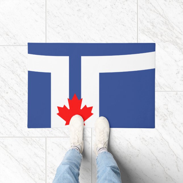 Door Mat with Flag of Toronto, Canada (Indoor)