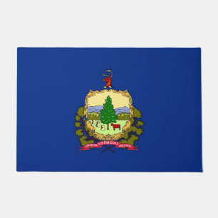 Door Mat with Flag of Vermont State, USA