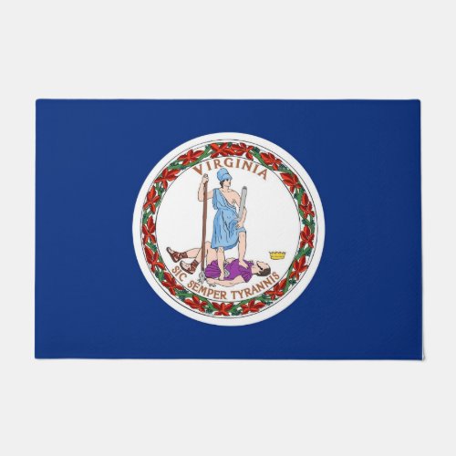 Door Mat with Flag of Virginia State USA