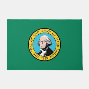 Door Mat with Flag of Washington State, USA