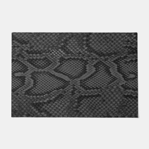 Door Mat with gray snakeskin pattern