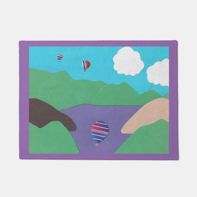 Door Mat with Mountain and Lake Scene (Front)