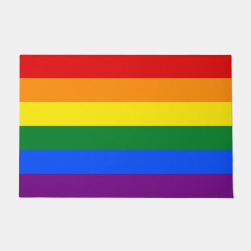 Door Mat with Rainbow Pride Flag of LGBT