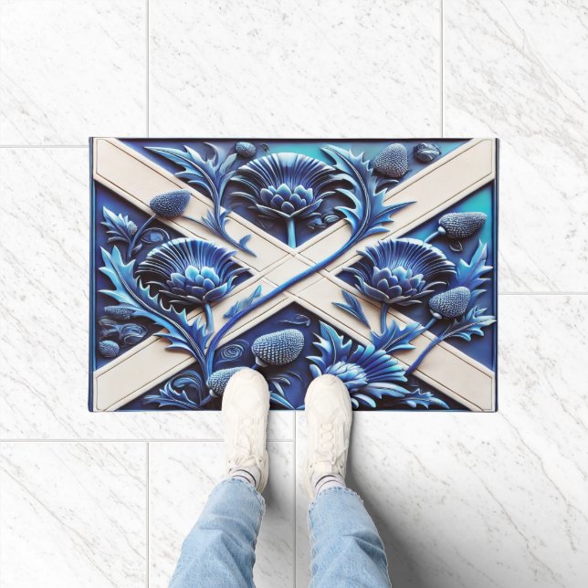 Door Mat with Scottish Thistles design (Indoor)