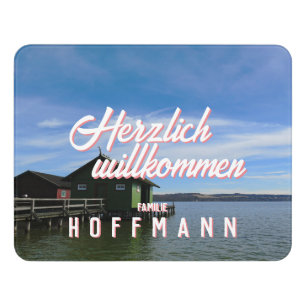 Door plate with your photo and personalized text sign