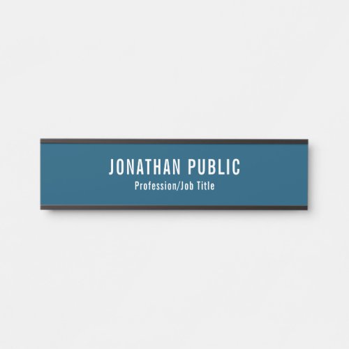 Door Sign Elegant Modern Ocean Blue Template