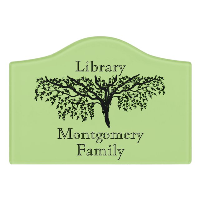Door Sign -  Family Tree with Name (Small Crest Front)