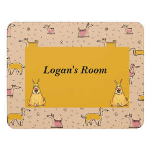Door Sign for a Young Boy's Room w/ Dogs