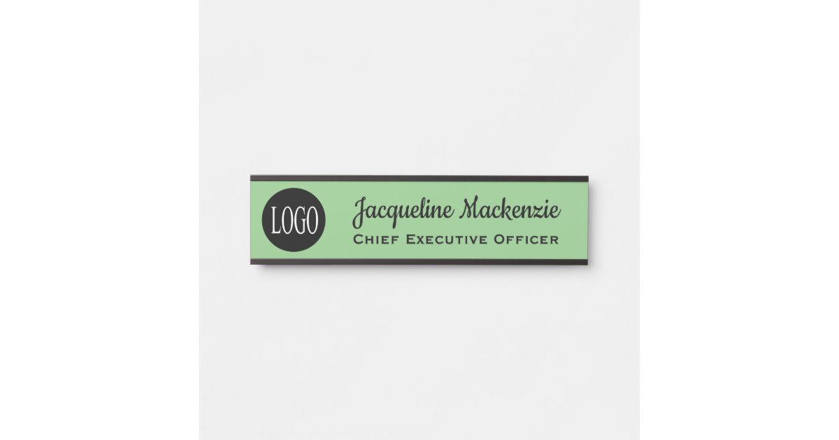 Your Company Logo Office Door Sign Metallic Look