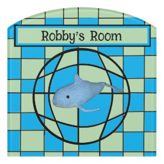 Door Sign - Optical Illusion and Whale