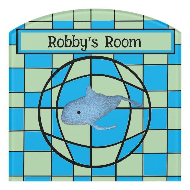 Door Sign - Optical Illusion and Whale (Contour Front)