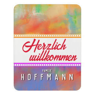 Door sign pastel colorful modern and friendly