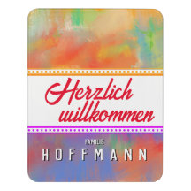 door sign Pastell colorful Modern and Friendly