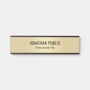 Door Signs Elegant Modern Black Gold Template