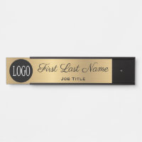 Your Company Logo Office Door Sign Metallic Look, Zazzle