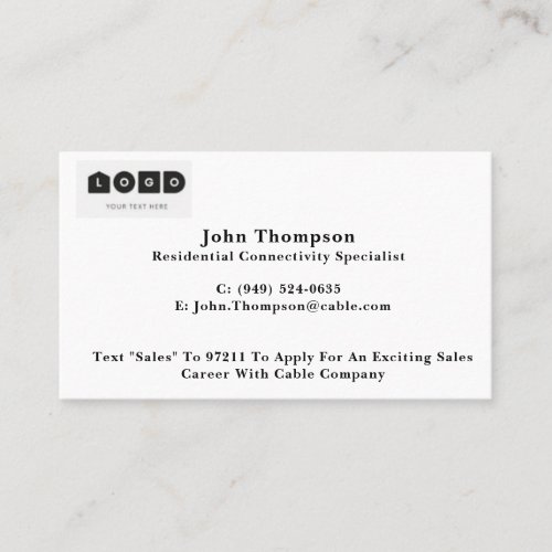 Door To Door Sales Business Card