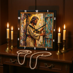 Door to Grace: A Timeless Call Square Wall Clock