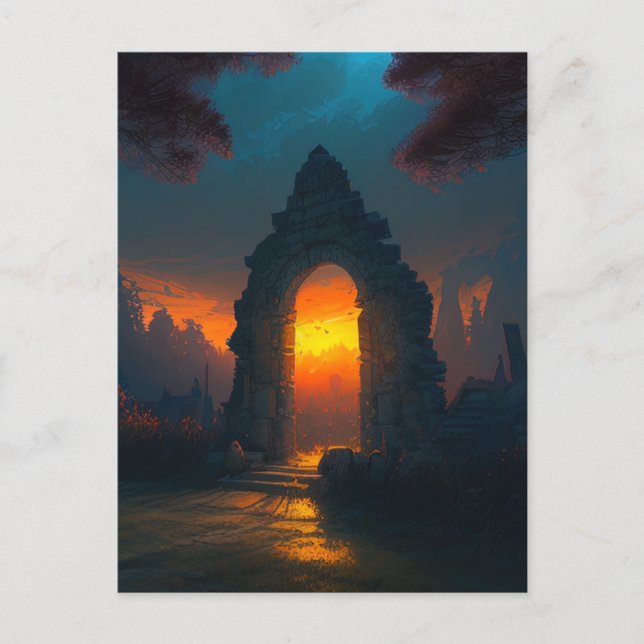 Door to sunset  postcard (Front)