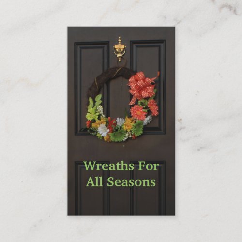 Door Wreath Custom Florist Business Card