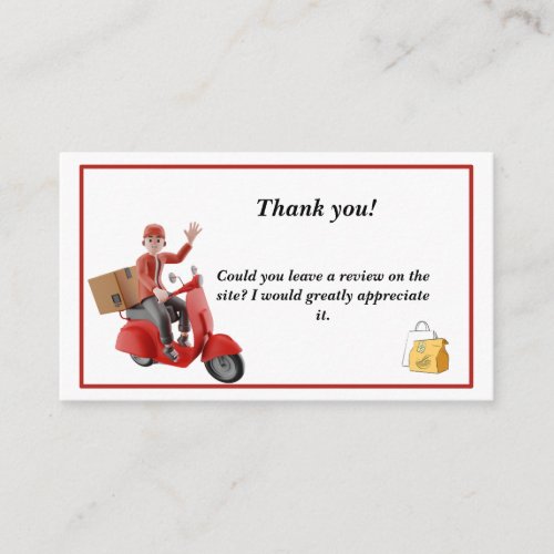 Doordash Delivery Driver Thank you  Business Card
