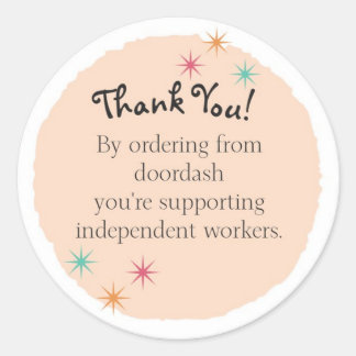 Doordash Thank You Classic Round Sticker
