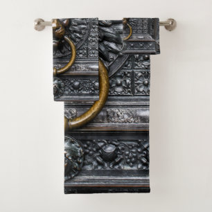 Doorknocker Lion - Black / Gold Bath Towel Set