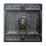 Doorknocker Lion - Black / Gold Tile at Zazzle