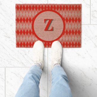 Doormat - Argyle Pattern with Monogram