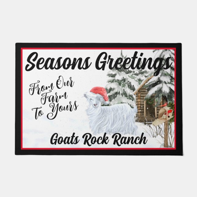 Doormat - Christmas Pretty Silky Goat (Front)