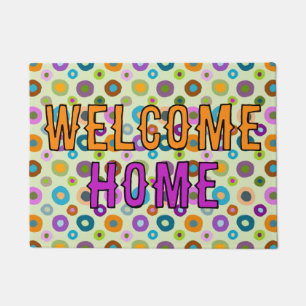 doormat fun colorful welcome home green