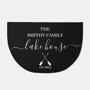Doormat - Lake House Black Semicircle