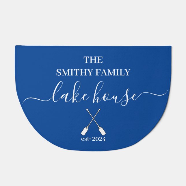 Doormat - Lake House Blue Semicircle (Front)