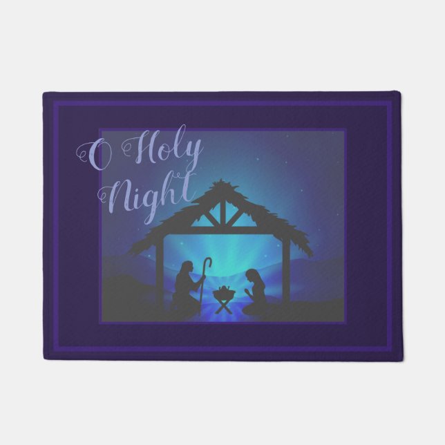 Doormat-O Holy Night Manger  Doormat (Front)