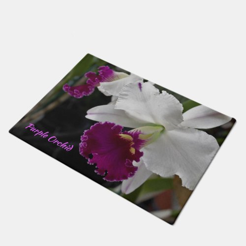 Doormat_ Orchid WhitePurple Doormat