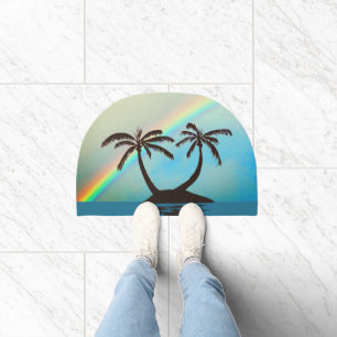 Doormat - Palm Island and Rainbow
