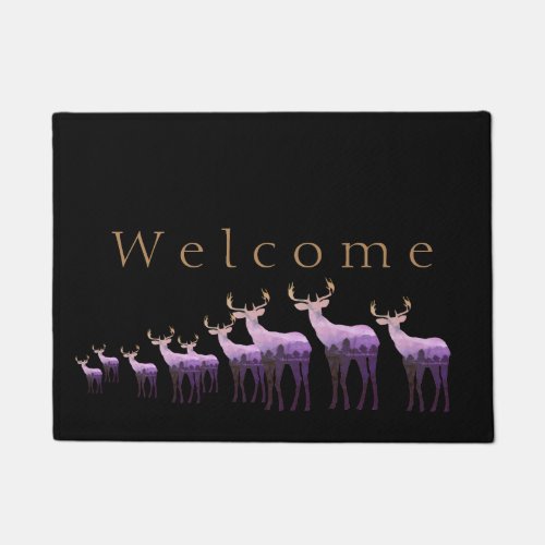 Doormat_Purple DeerElk Welcome Doormat