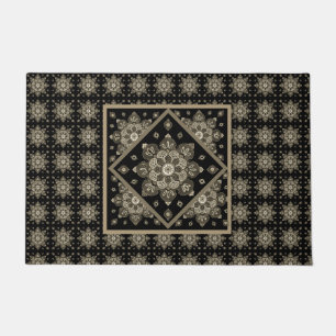  Doormat Sepia Medallions on black