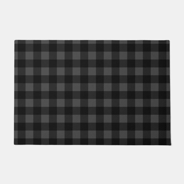 Doormat with Black Gray Check Design (Front)
