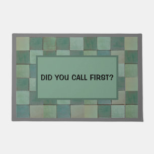 Doormat with green tile