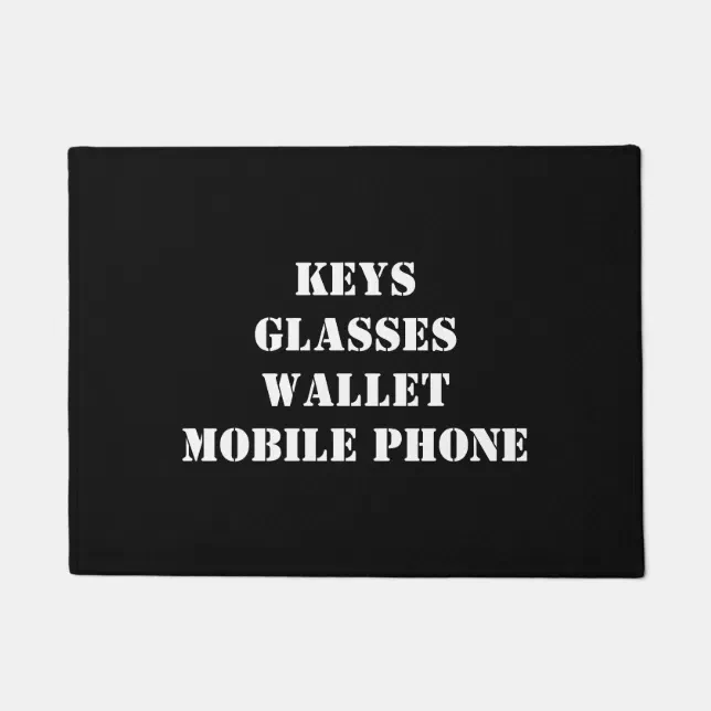 Doormat with keys, glasses, mobile phone, wallet Zazzle