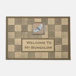 Doormat with Ocher and tan tile