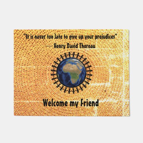 Doormat with quote from Henry D Thoreau