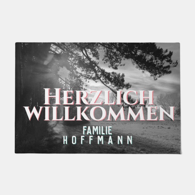 Doormat with your photo and personalized text (Front)