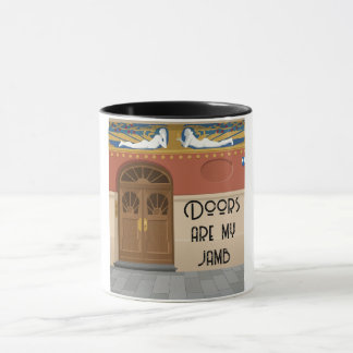 Doors Are My Jamb | Color Block Art Nouveau Mug