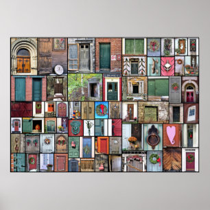 Doors collage 28 x 20 poster