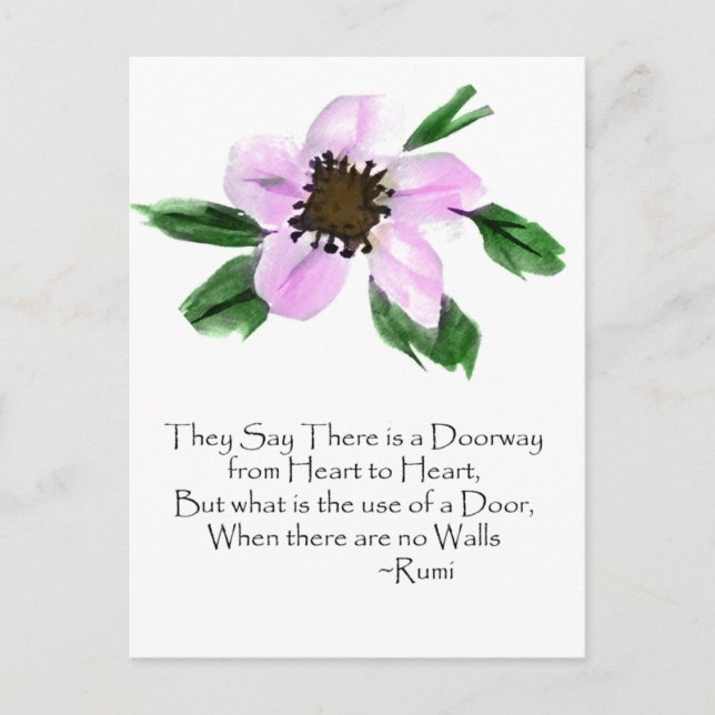 Doorway Rumi Watercolor Postcard (Front)
